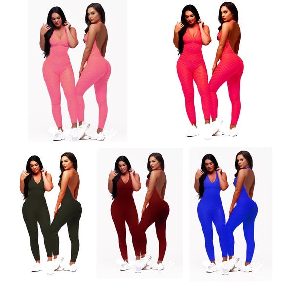 ❤️ Brazilian Honeycomb Jumpsuit Butt Booty Scrunch - Picture 6 of 8